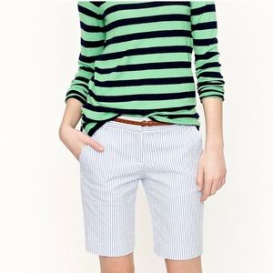 • J CREW FACTORY • 9" seersucker bermuda shorts •